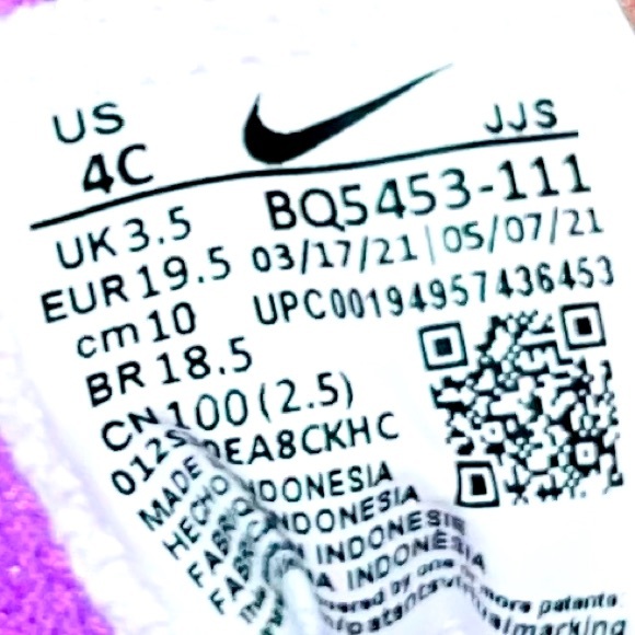 **SOLD** Nike Court Borough 2 Low (White, Pink, and Purple) TD Size 4C - $35 - Picture 10 of 10